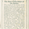 The Most NOble Order of the Garter.
