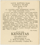 Al Jolson and Josephine Dunn in "The singing fool".