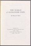 The world of Alexander Pope