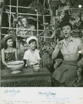 Barbara Luna (Ngana), Ezio Pinza (Emile de Becque), Michael or Noel DeLeon (Jerome) and Mary Martin (Nellie Forbush) in South Pacific