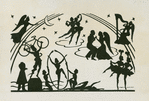 Silhouettes of scenes from I Married an Angel