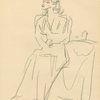 Caricature sketch of Vera Zorina (Angel) in I Married an Angel