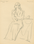 Caricature sketch of Vera Zorina (Angel) in I Married an Angel