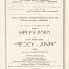 Program for Peggy-Ann, dated June 6 1927, at the Vanderbilt Theatre