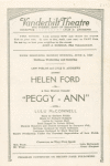 Program for Peggy-Ann, dated June 6 1927, at the Vanderbilt Theatre
