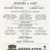 Program for the revue Rodgers & Hart, at the Helen Hayes Theatre
