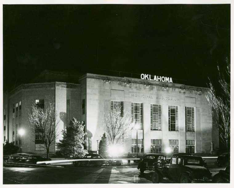 Municipal Auditorium in Oklahoma City, Oklahoma during the celebration
