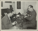 Ted Husing (right) with unidentified man
