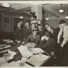 As a spellbound audience watched, Ted Husing, CBS announcer, is shown here broadcasting an eyewitness account of tragic Hindenburg disaster shortly after it happened