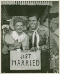 Betty Jane Watson (Laurey replacement) and Harold (later known as Howard) Keel (Curly replacement) in Oklahoma!