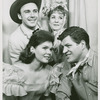 Richard France (Will Parker), Louise O'Brien (Laurey), Ann Fraser (Ado Annie) and Peter Palmer (Curly) in the 1963 revival of Oklahoma!