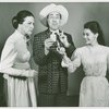 Ruth Kobart (Aunt Eller), Jules Munshin (Ali Hakim), and Susan Watson (Laurey) in the 1965 revival of Oklahoma!