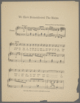We have remembered the Maine