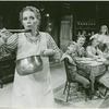 Liv Ullmann (Mama), Ian Ziering (Nils), George Hearn (Papa), Kristen Vigard (Johanne), Maureen Silliman (Katrine), Carrie Horner (Christine), and Tara Kennedy (Dagmar) in the musical I Remember Mama