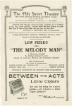 Program for The Melody Man, dated June 2, 1924, at the 49th Street Theatre