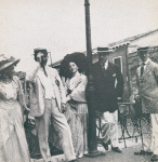 Vaslav Nijinsky with Leon Bakst, Serge Diaghilev and two unidentified women