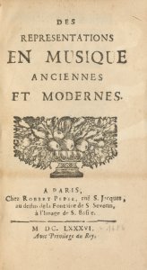 Des representations en musique anciennes et modernes