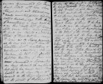 Moulton-Barrett, Mary (Graham-Clarke). Holograph journal. Narrative of journey taken with E. B. Browning, Edward Barrett Moulton-Barrett, and Matthew Wyatt. Includes pencil sketches, one portrait sketch laid in, & expense accounts [1815 Oct. 17]