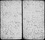 Moulton-Barrett, Mary (Graham-Clarke). Holograph journal. Narrative of journey taken with E. B. Browning, Edward Barrett Moulton-Barrett, and Matthew Wyatt. Includes pencil sketches, one portrait sketch laid in, & expense accounts [1815 Oct. 17]