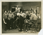 Ray Yates, Al Watts, Carrington Lewis, Alonzo Fenderson, Rex Ingram, Georgette Harvey, Leigh Whipper, Jack Carter, and Edna Thomas in a scene from the Theatre Union production of "Stevedore," at the Civic Repertory Theatre, New York