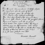 To my dearest Mama on her birthday. Hope End, May 1st, 1817." Birthday ode for Mary Graham-Clarke Moulton-Barrett, her mother. 1817 May 1.