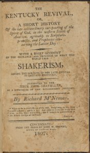 The Kentucky revival, or A short history of the late extraordinary out-pouring of the spirit of God in the western states of America,