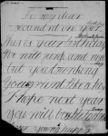 To dear Alfred on his birthday." Two manuscript odes by unidentified members of Elizabeth Barrett Browning's family, for Alfred Price Barrett Moulton-Barrett, her brother.