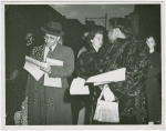 Bessie Mitchell distributing posters and handbills in Trenton, New Jersey, Nov. 1949