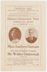 Carnegie Hall, Duncan-Damrosch Tour 