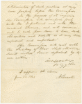 D. S., Order creating the United States Sanitary Commission, signed and approved by President Lincoln on June 13, 1861. Countersigned by Simon Cameron, Secretary of War