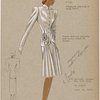 Novel shirred pockets and front flare of skirt.