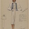 Fitted coat with cape sleeves.]