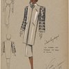 Short straight coat with fur sleeves.