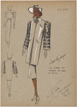 Short straight coat with fur sleeves.