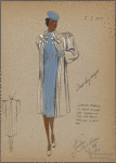 Straight coat with bow details at opening