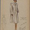 Plaid swing coat with tucks at shoulder