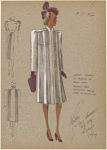 Inset panels of pleats on boxy coat.