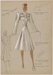 Softness in bodice of this sleek fitted coat.