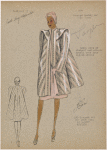 Loose coat of striped wool.