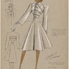Coat with banded bodice and lapel closing.