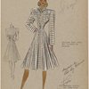 Striped wool coat.
