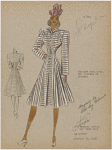 Striped wool coat.