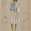 Fox bordered jacket over dress.