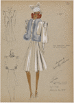Fox bordered jacket over dress.