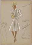 Wing shoulder on fitted coat.