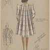 Full back loose coat--material cut on straight.