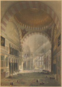 Aya Sofia, Constantinople, as recently restore from the original drawings by G.F.; lithographed by L. Hage; [ed., with letter-press descriptions in French, from the notes of F., by A. de Beaumont].