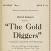 Tremont Theatre. David Belasco presents The Gold Diggers, the famous comedy by Avery Hopwood