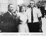 Dr. Martin Luther King, Jr, Mrs. Rosa Parks, and David Boston (Parade Marshall)at The Great Freedom March Rally, Cobo Hall
