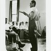 Civil rights activist Robert Moses addressing an audience